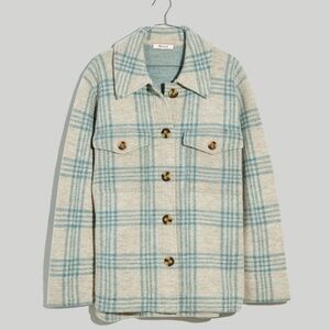 100% Boiled Wool Shirt-Jacket in Plaid